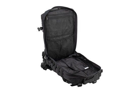 Primary arms black tactical backpack opened up